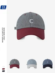 Hat Men's Retro Washed Baseball Cap English Letters Embroidered Soft Top Sun Hat Women's Casual All-Match Hat