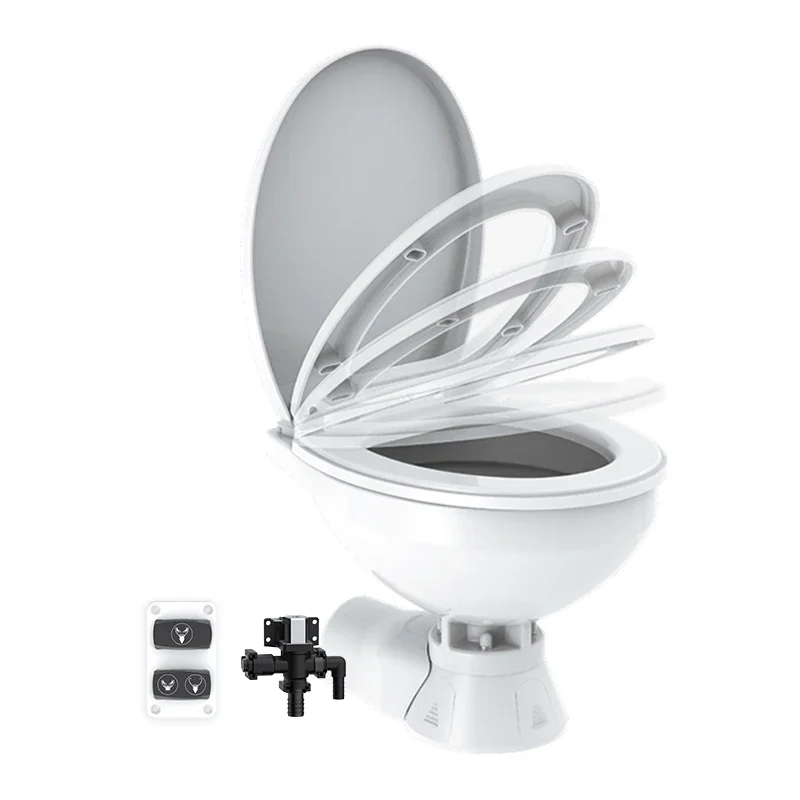 For Prefab Houses Yacht Toile Self-Priming Toilet Marine Accessories Boat Ceramic Toilet 12V 24V Marine Toilets