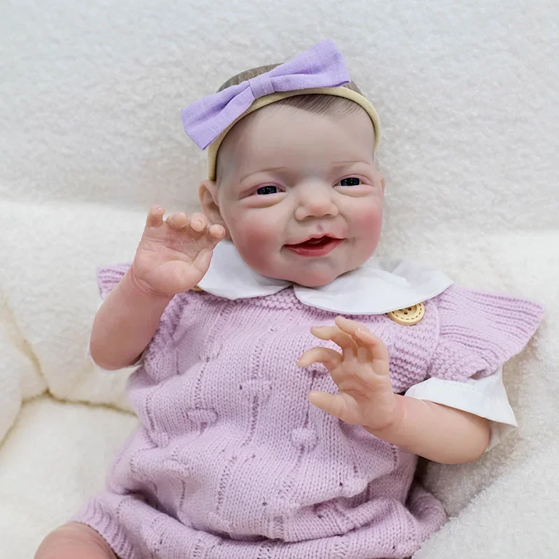 19인치 찰리 신생아 소프트 바디 아기 인형 이미 페인트 완료 다시 태어난 아기 인형 눈에 보이는 정맥이 있는 3D 그림