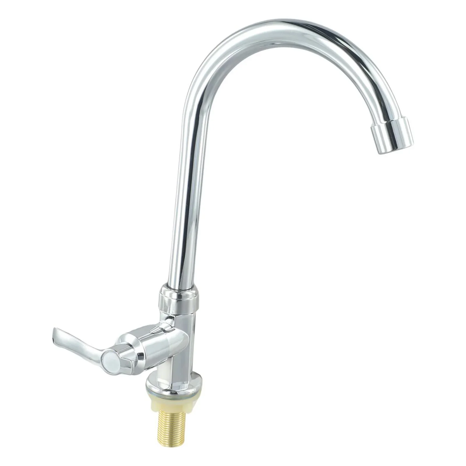 Sink Cold Taps Faucet Kitchen Sink Faucet Single Lever Hole Tap Cold Water Cold Water Mixer Crane Tap Brass Spring Accessories