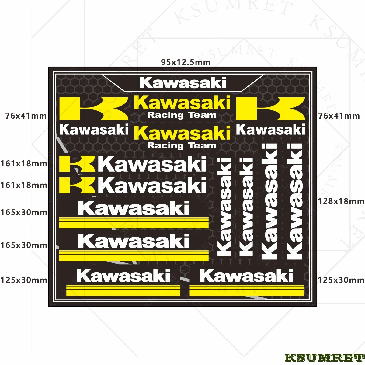 لكاواساكي سباق الدراجات النارية ملصقات عاكسة مقاوم للماء خوذة سباق الديكور الشارات النينجا اكسسوارات ملصقات الراعي