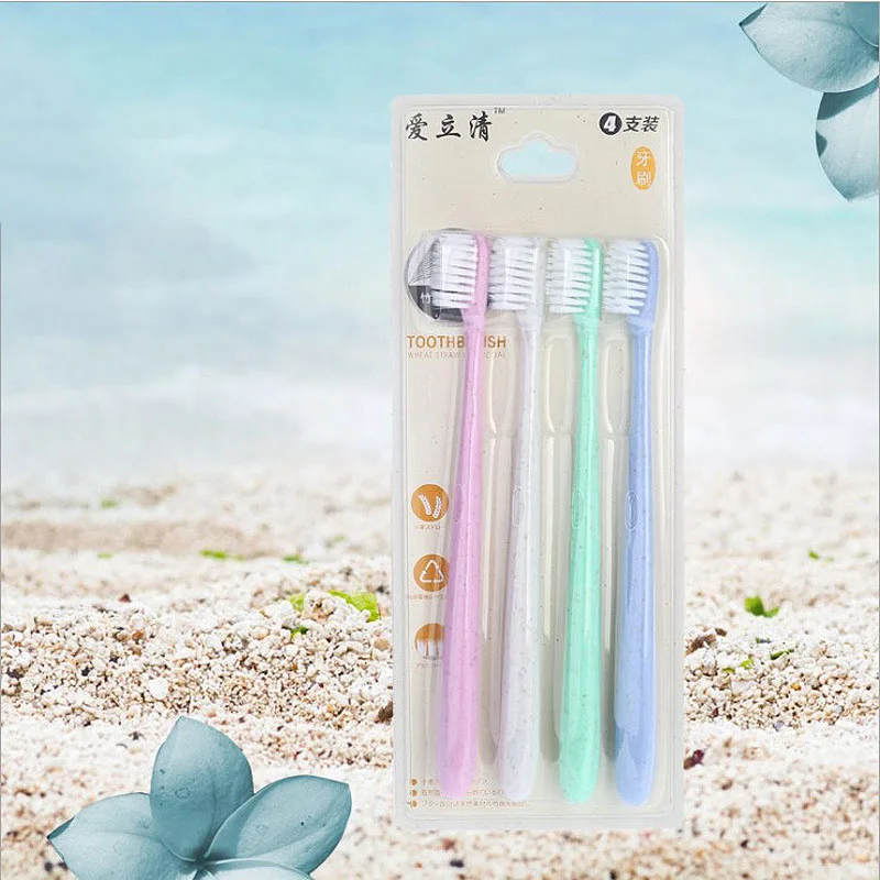 Wheat Straw Toothbrush Adult Set Bamboo Charcoal Soft Bristled Toothbrush For Convenient Travel Household Deep Cleaning Of Teeth