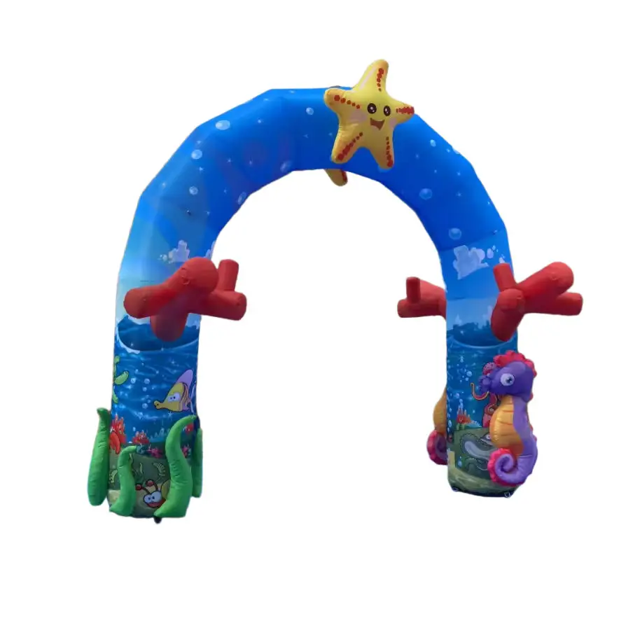 3x3m decoração de aquário inflável golfinho arco inflável oceano animal arco explodir entrada