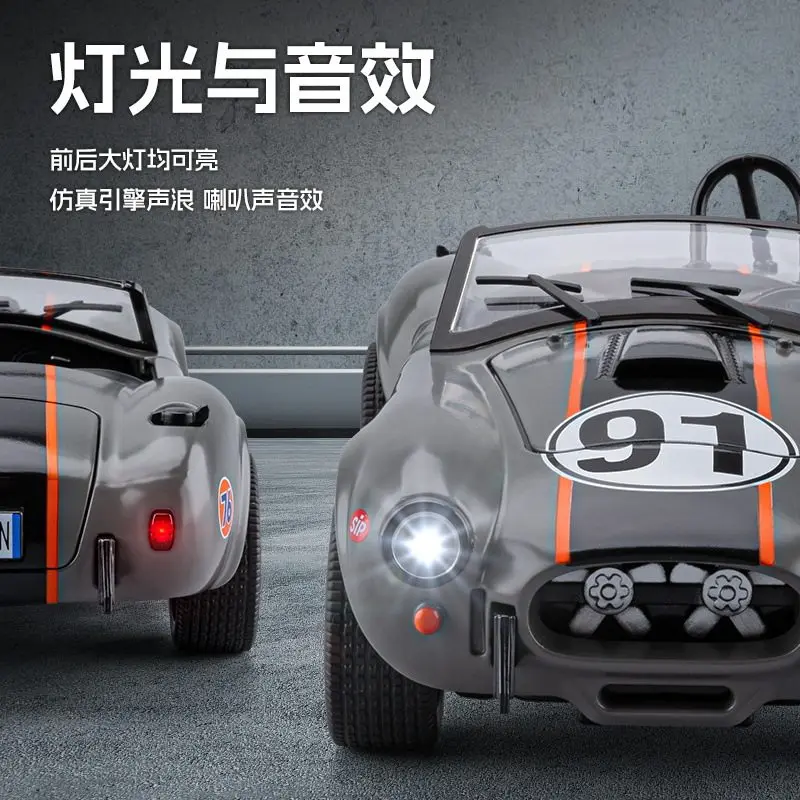 1:24 Ford Shelby Cobra 427 S/C Modyfikowany Model Samochodu ze Stopu, Zabawka, Odlew Metalowy, Dźwięk i Światło, Zabawki Samochodowe dla Dzieci, Pojazd