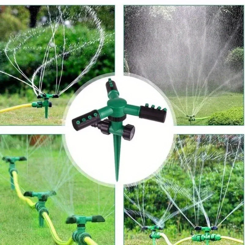 360 degree automatic rotating three-way nozzle suitable for home gardens agriculture sprinkler irrigation lawn watering 4 pieces