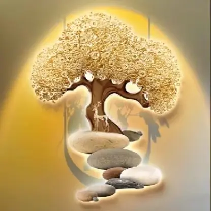Fortune tree entrance foyer decoration painting corridor auspicious deer LED wall lamp painting luminous hanging painting