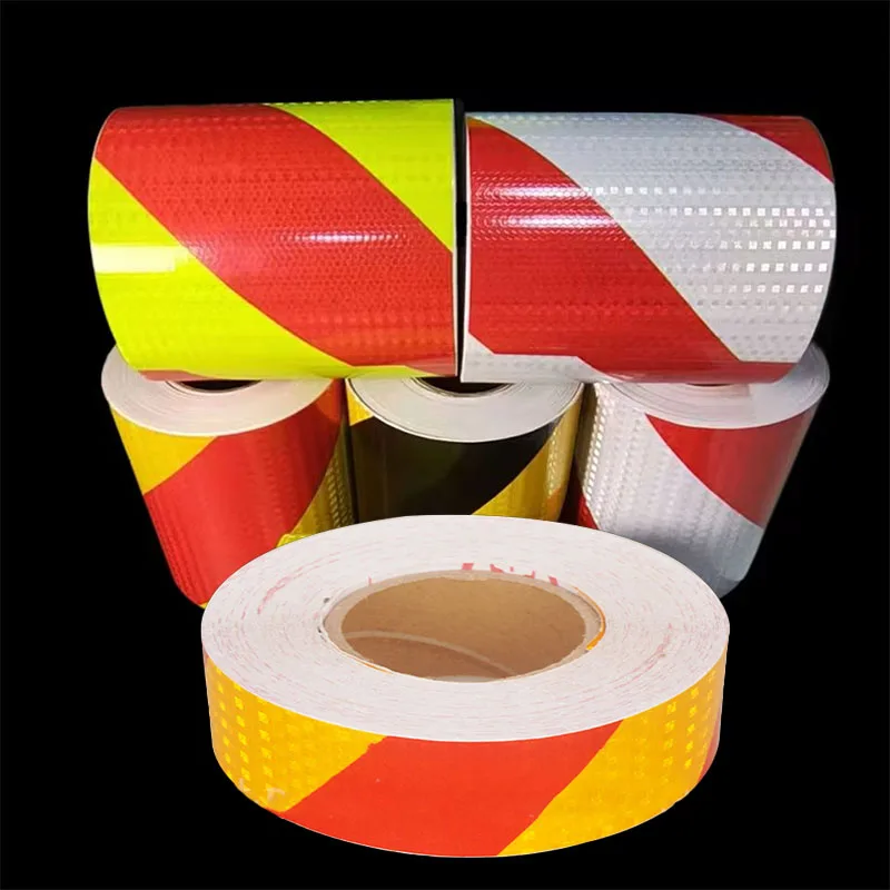 Black Yellow Caution Reflective Tape Car Reflective Sticker Outdoor Floor Safety Driveway Vehicles Trailers Boats Warning Tape