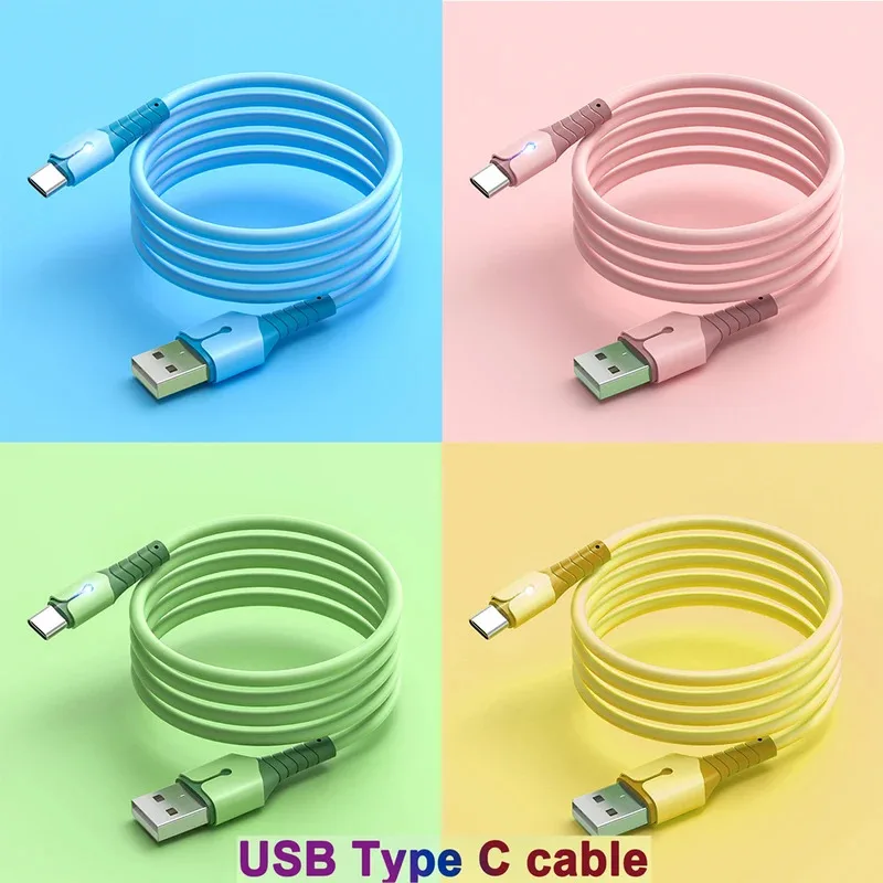 

Multi Color lightweight liquid Data Cable Suitable For Android Samsung Type C Fast Charging Cable USB C Phone Silicone Charging