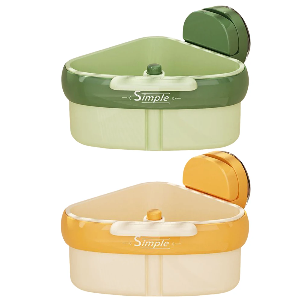 Triangle Suction Cup Sink Corner Rack with Drain Hole Kitchen Sink Food Waste Catcher Triangle Sink Storage Rack  Quickly Drain