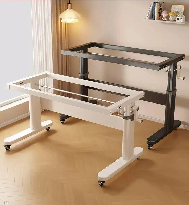 Hand lifting table legs, desk accessories, home living room desk bracket, pulley, writing table, steel frame, study table legs