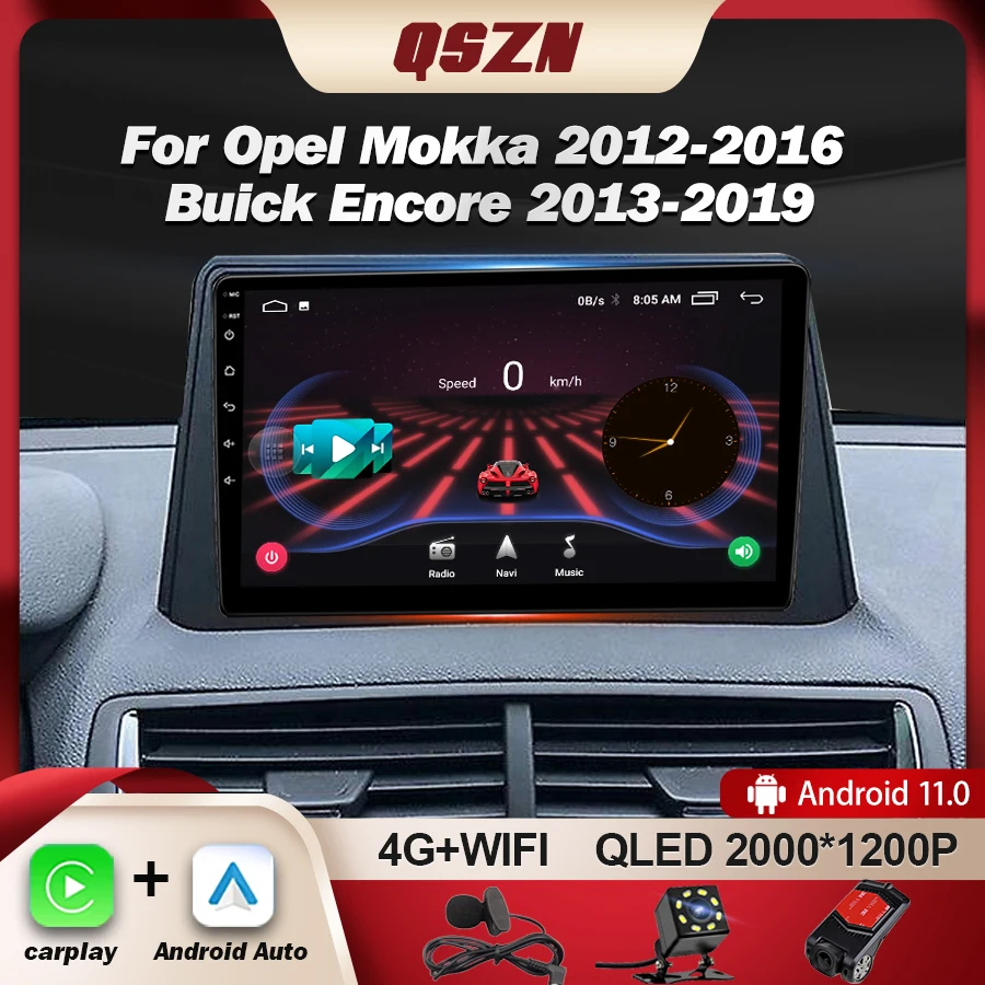 

Автомагнитола QSZN для Opel Vauxhall Mokka 2012-2016 Buick Encore 2013-2019, Android 13, мультимедийный видеоплеер, GPS-навигация, стерео