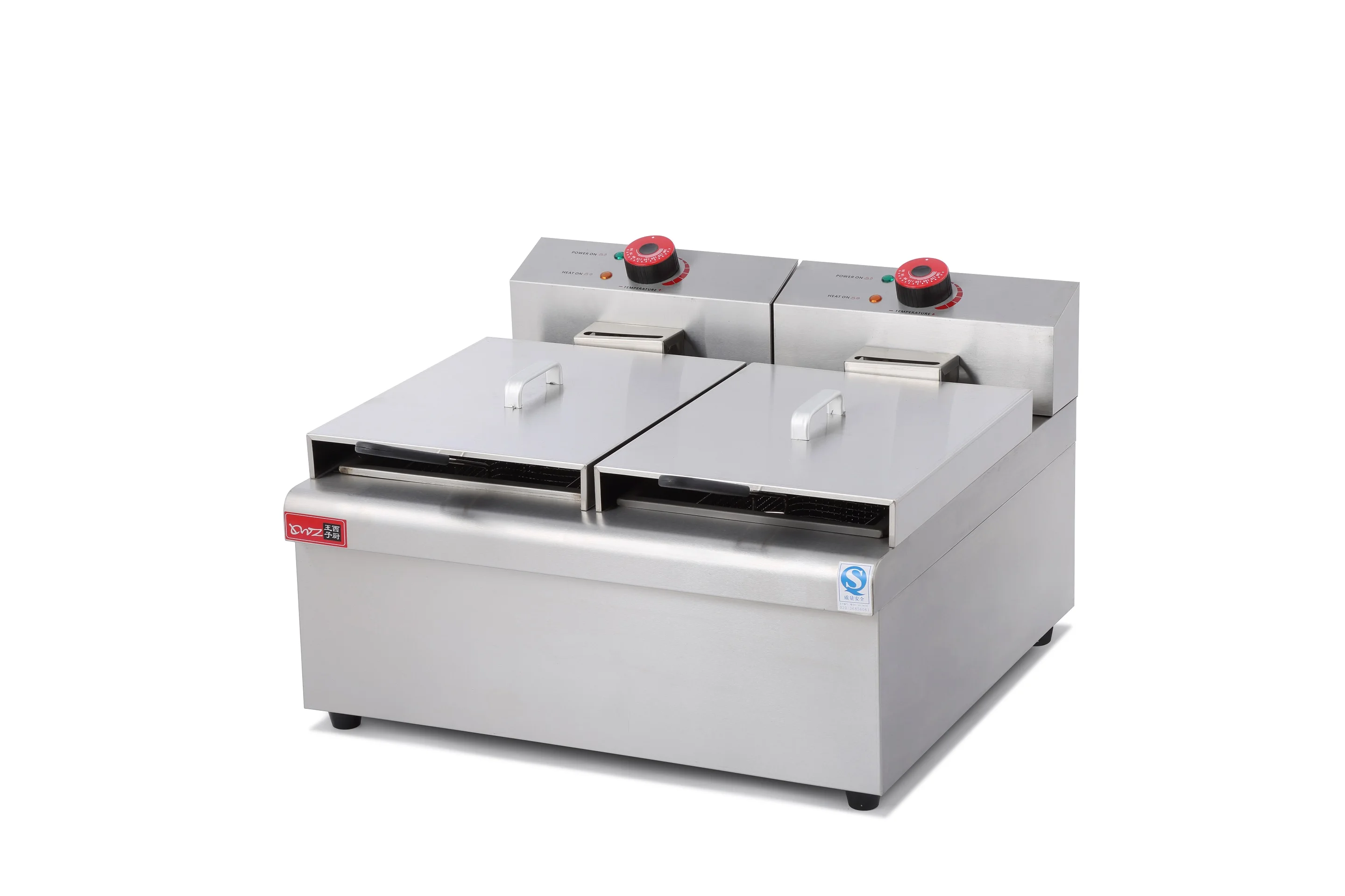 Commercial Double Decker Electric Fryer French Fries Chicken Fries Skewers Chicken Fried Steak