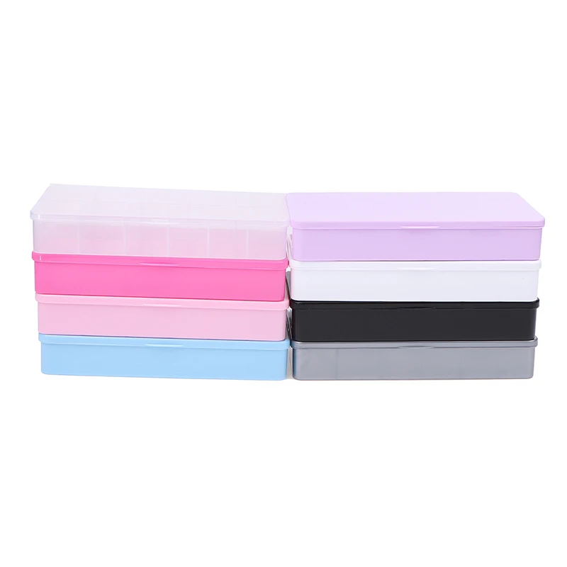 Leere Aufbewahrungsorganisatoren, rosa, lila Box, Behälter für gefälschte falsche Nagelspitzen, Maniküre, Nägel, Zubehör und Werkzeuge – Detail 10