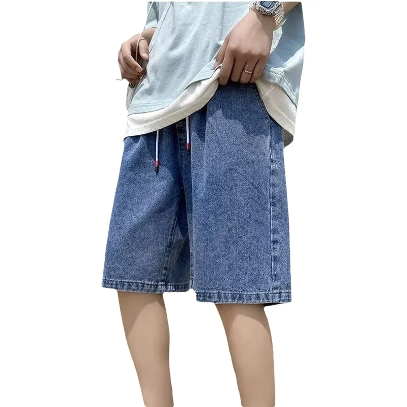 Loose Men's Denim Shorts Summer Trendy High Street Five-Point Pants Outerwear Design Sensation Casual Straight Leg Jeans