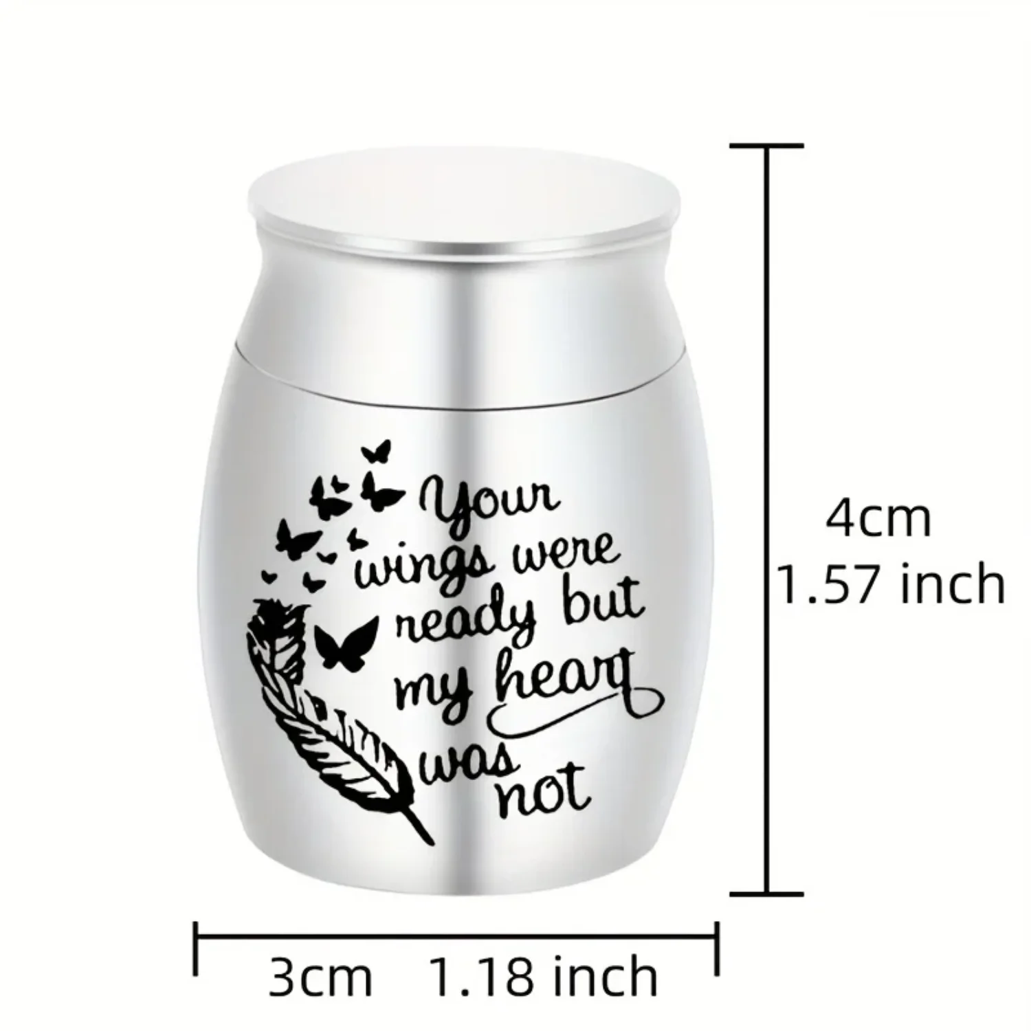 Small Keepsake Urns  Ashes Mini Cremation Urn  Ash Aluminum alloy Pets/Human Memorial Ashes-Your Wings Were Ready..