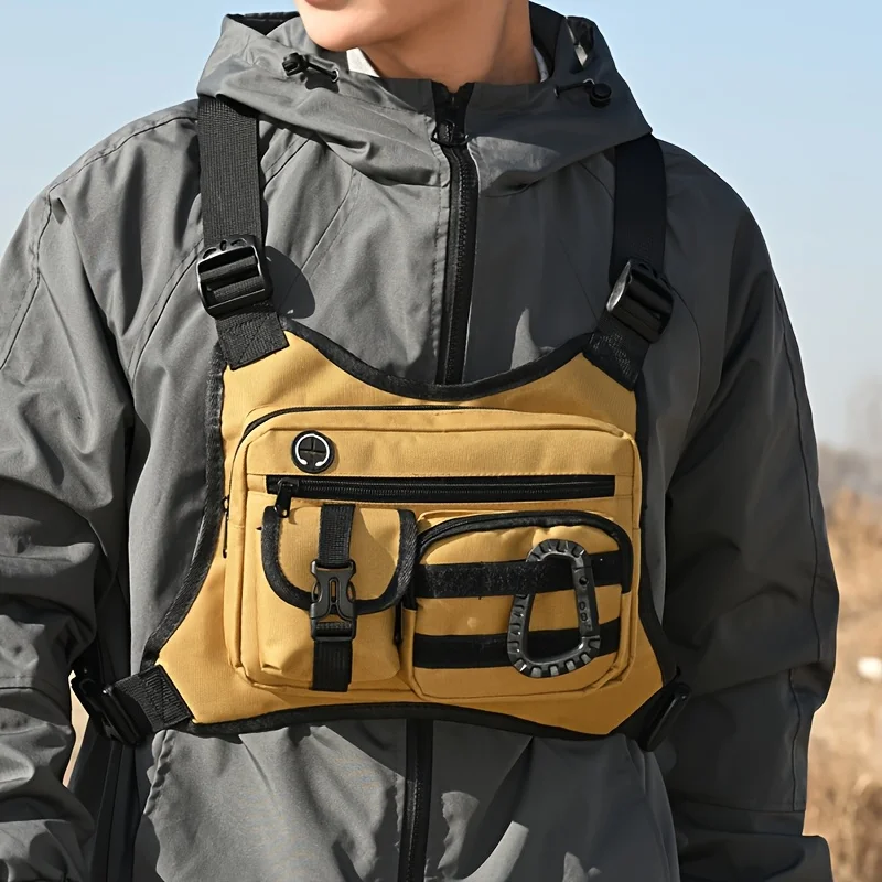 

Тактическая нагрудная сумка унисекс, мужской слинг-рюкзак с регулируемым плечевым ремнем, дизайн с множеством карманов