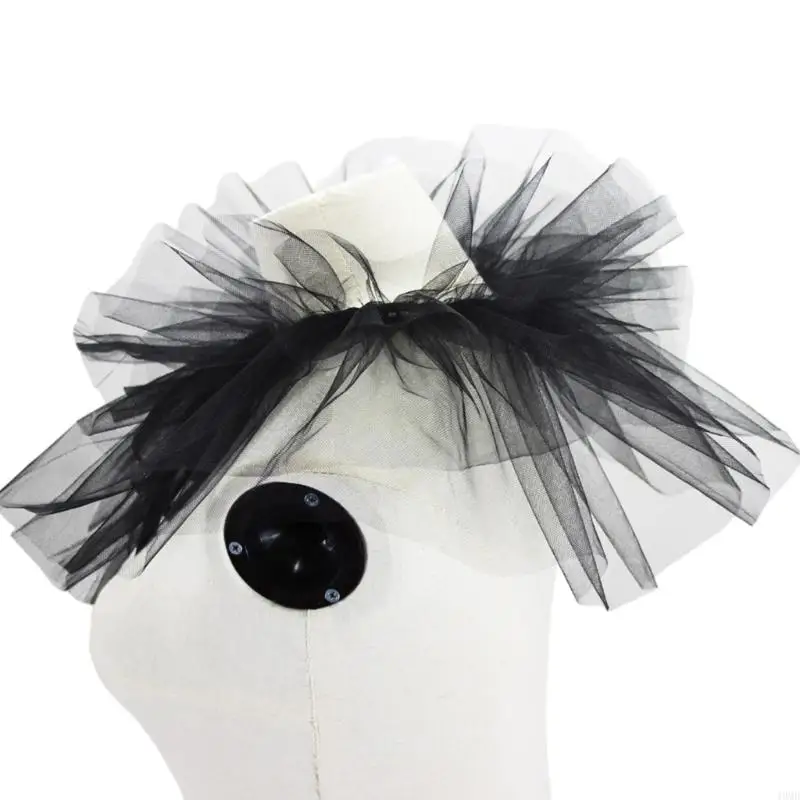 49md Femmes Vintage Mesh Neck Ruff Détachenable Collier à volants en tulle