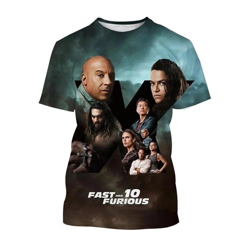 Fast and Furious 3D Print T-Shirts Men Women Fashion Streetwear Oversized Short Sleeve T Shirt Harajuku Kids Tees Tops Clothing