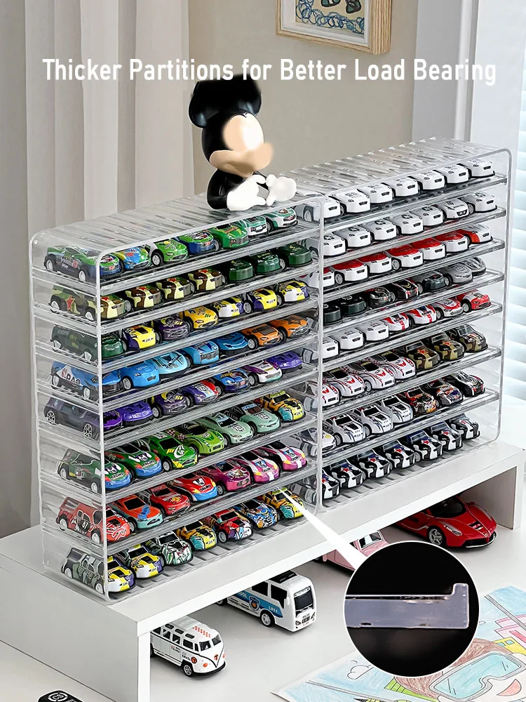 Car Storage Box for Diecast 1/64 Storage Case Acrylic Dustproof Transparent Auto Display Box for Children Gift Car Accessories