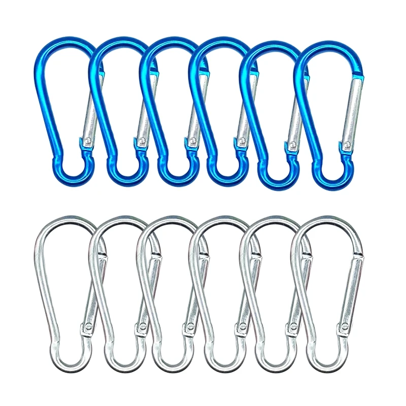 1-15PCS Spring Clasp Hook Aluminum Alloy Carabiner Spring Snap Clip Hooks Keychain Climbing Carabiner for Key Camping Tools