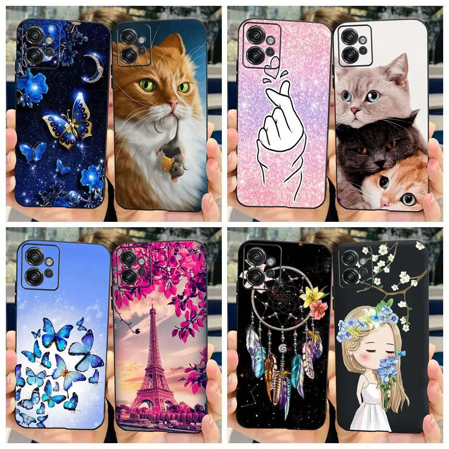 For Motorola Moto G32 Case Cute Cat Butterfly Soft Silicone Phone Case For Motorola Moto G32 G 32 MotoG32 Bags 6.5\'\' Coque Funda