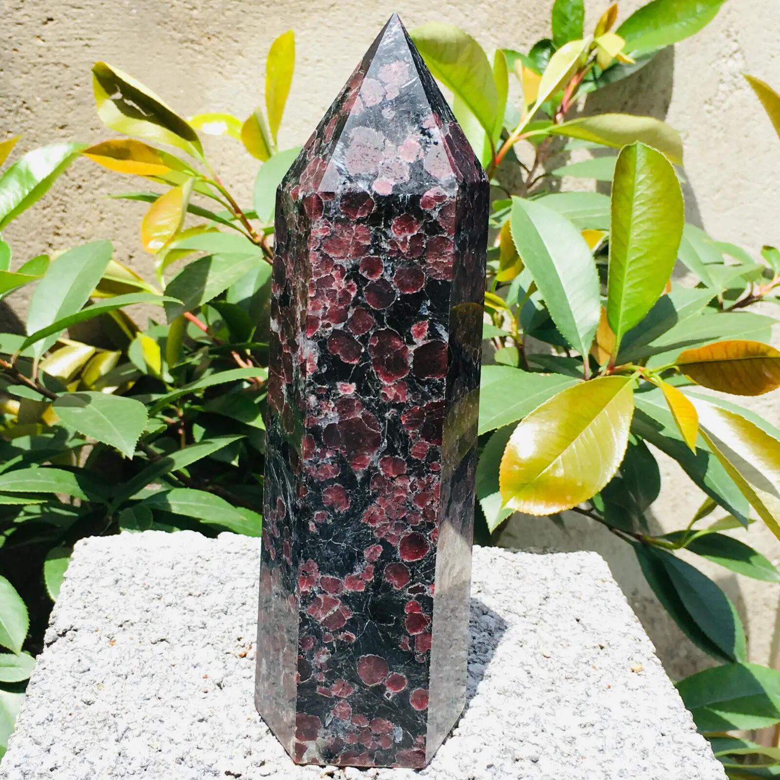 Natural Garnet Crystal Obelisk Quartz Crystal Wand Point Healing Stones Tower Natural Quartz Crystals