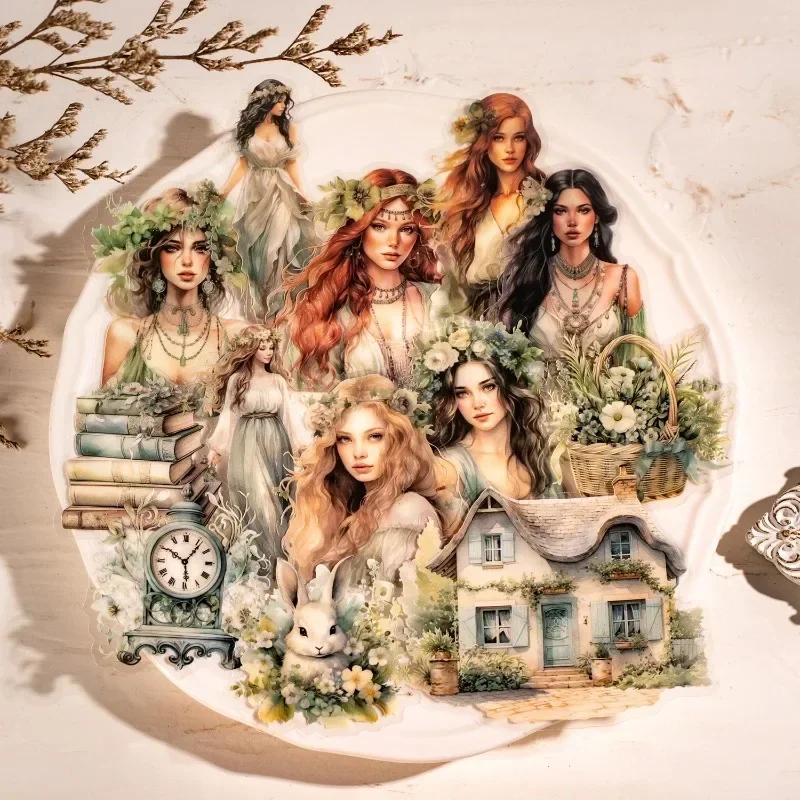 30 גיליונות מדבקה דמות חיים bohemian גינון ורוד חומרים diy אספקה יד חוברת חיתוך 140*101 מ 