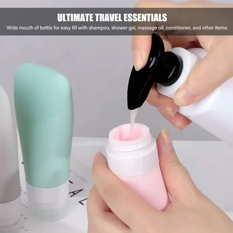 50Pcs 38ml/60ml/90ml Silicone Travel Dispenser Bottle Cosmetic Lotion Short-term Travel Portable Set Storage Squeeze Bottle