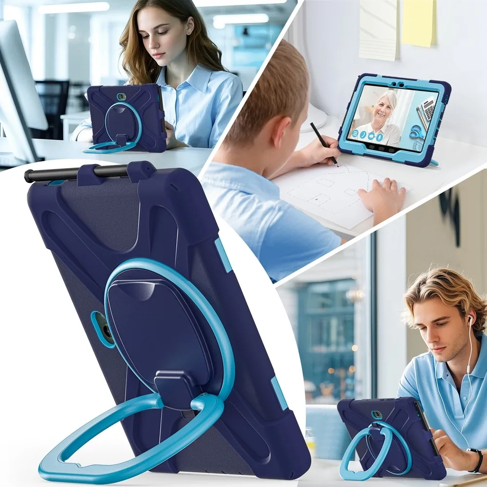 For Samsung Galaxy Tab Active 4 5 Pro 10.1 inch 2019 2022 2025 Case Kids Safe Shockproof Silicon PC Portable Ring Stand cover