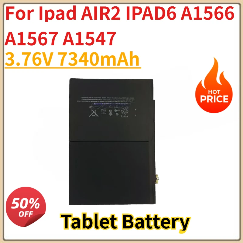 

Высококачественный новый аккумулятор для планшета 3,76 В 7340 мАч для Ipad AIR2 IPAD6 A1566 A1567 A1547