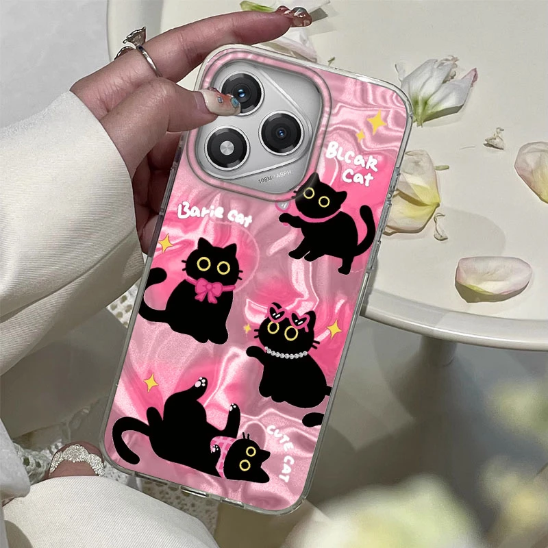 Schöne Liebe Herz Schwarze Katze Telefon Fall Für Honor 400 Pro 200 Smart Magic 5 Magic 6 Magic 7 Lite X9a X9b X9c X8a X8b X7c Y2K Abdeckung