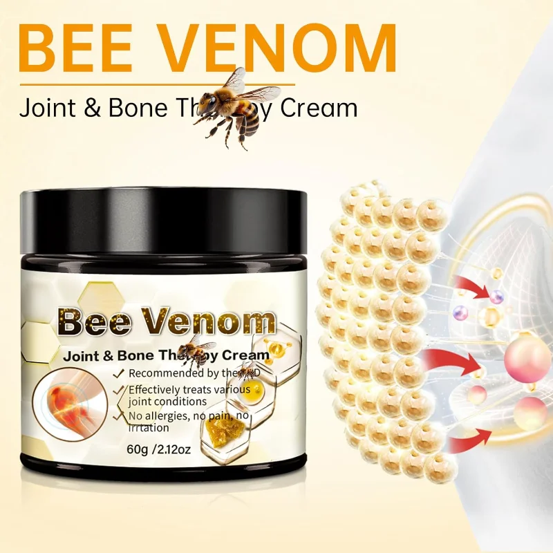 Bienengif-Gelenkcreme, beruhigende Muskel- und Gelenkcreme, Bienengif-Creme für Rücken, Knie, Hände, Hals, Füße, einfach zu bedienen
