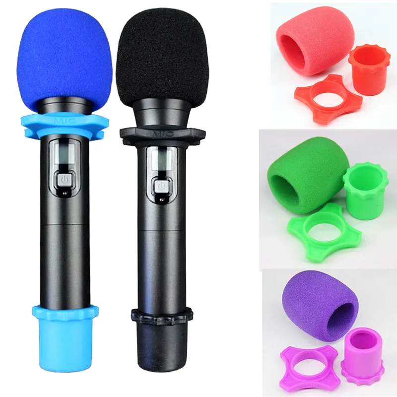 Shakeproof ميكروفون مكافحة المتداول الدائري ، حماية أسفل قضيب كم حامل ميك حماية ، ميكروفون الزجاج الأمامي غطاء رغوة