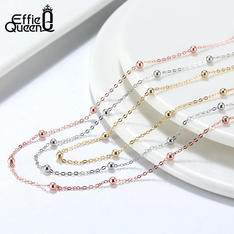 Unisex 925 Sterling Silver Basic Chain Necklace