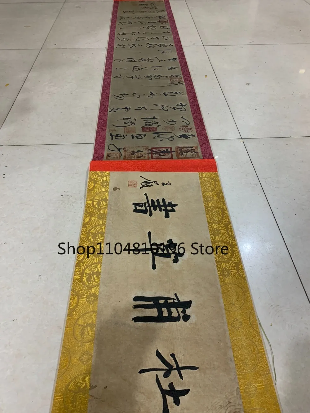 Old Chinese Du Fu Style Cursive Script Calligraphy Handscroll
