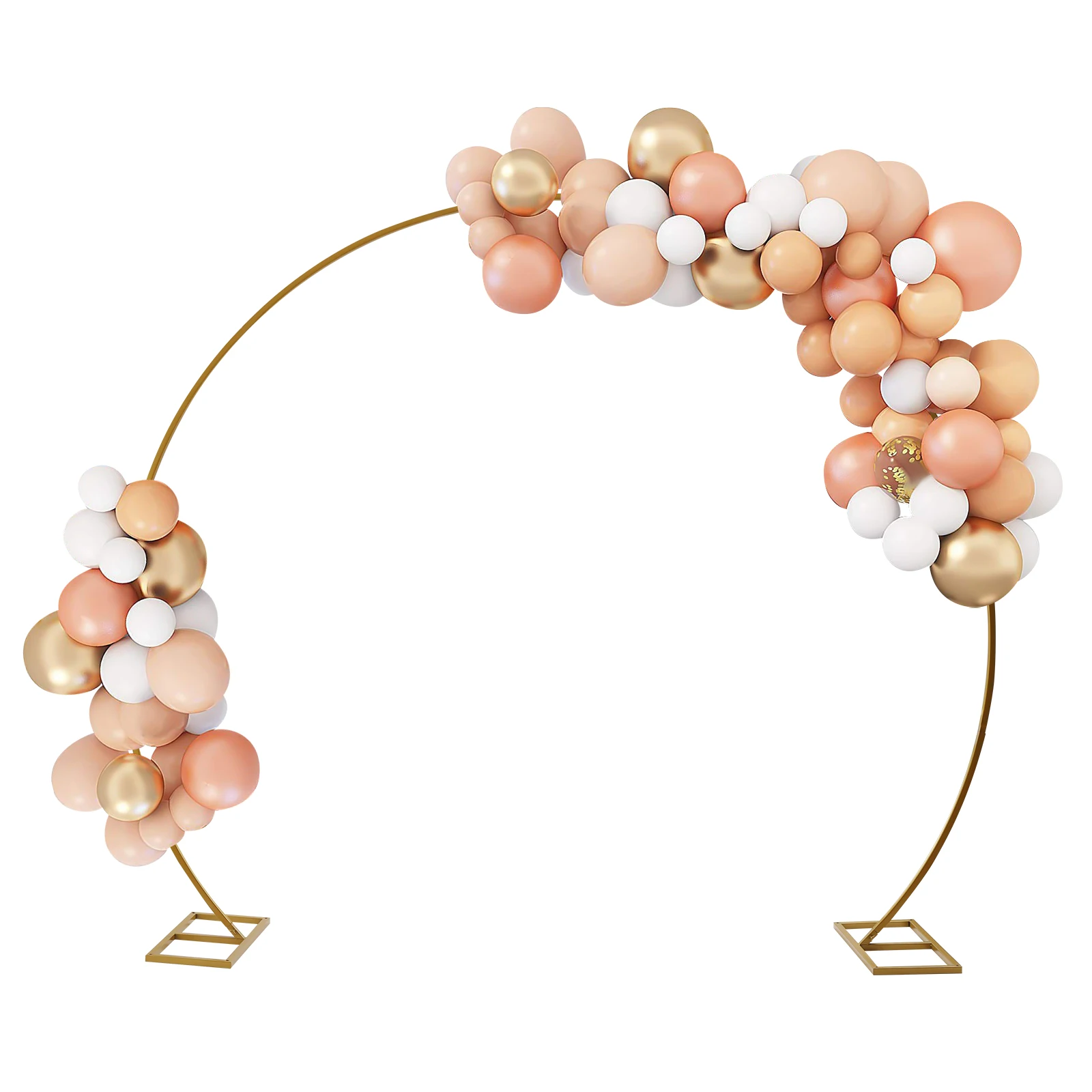8.5x7.2ft Large Wedding Arch Decoration Metal Round Frame Props Background with Balloon Decoration Kit + Backpack