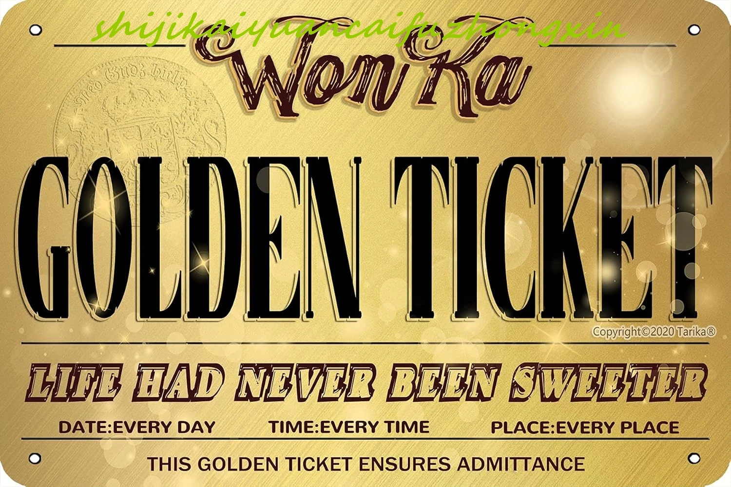 Wonka Golden Ticket Vintage Tin Sign Life Had Never Been Sweeter Metal Sign Home Shop Country Coffee Bathroom Garage Kitchen Gar