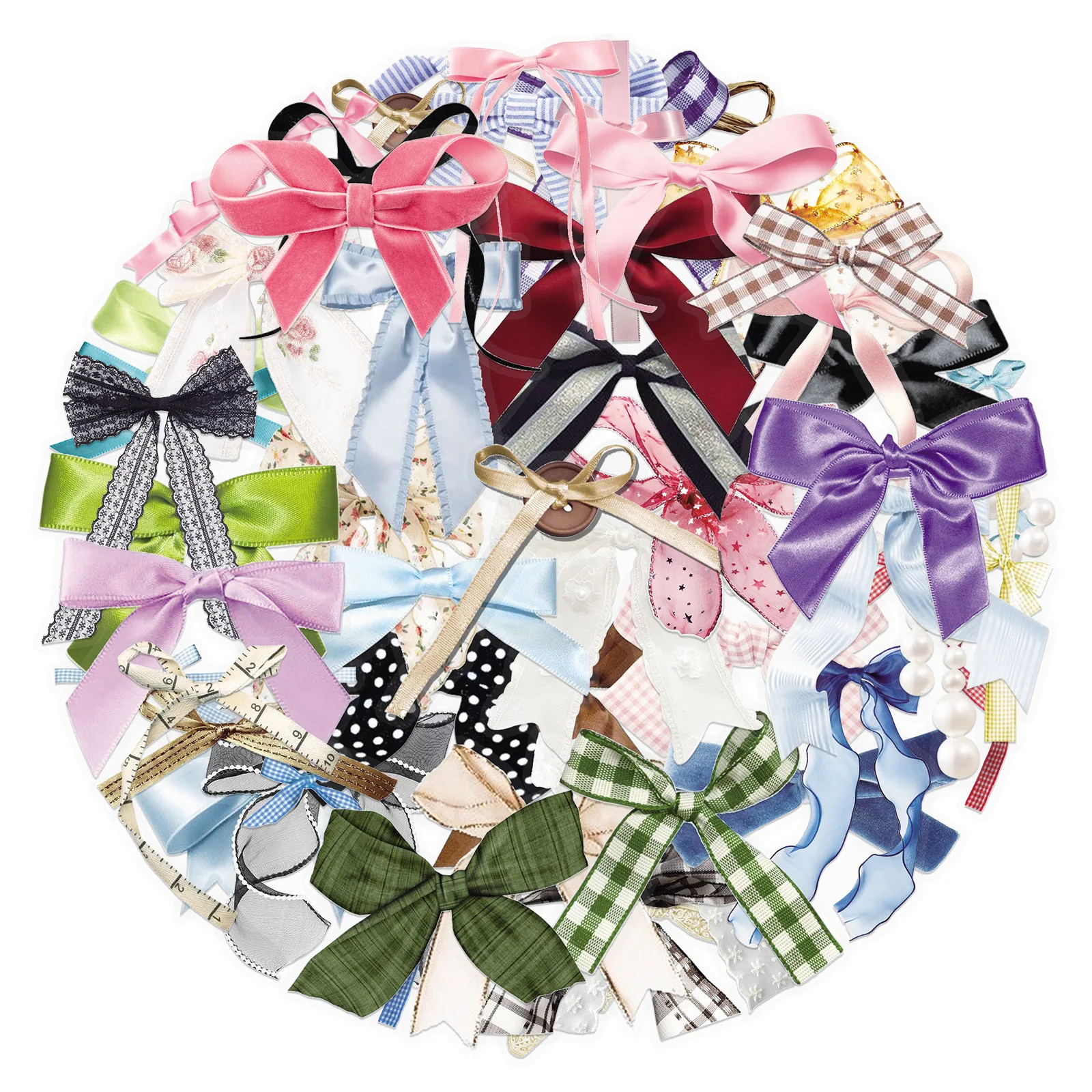 

50PCS Transparent Bow Sticker Waterproof Graffiti Decal Children's Toys Gift DIY Scrapbook Diary Motorcycle Suitcase Sticker