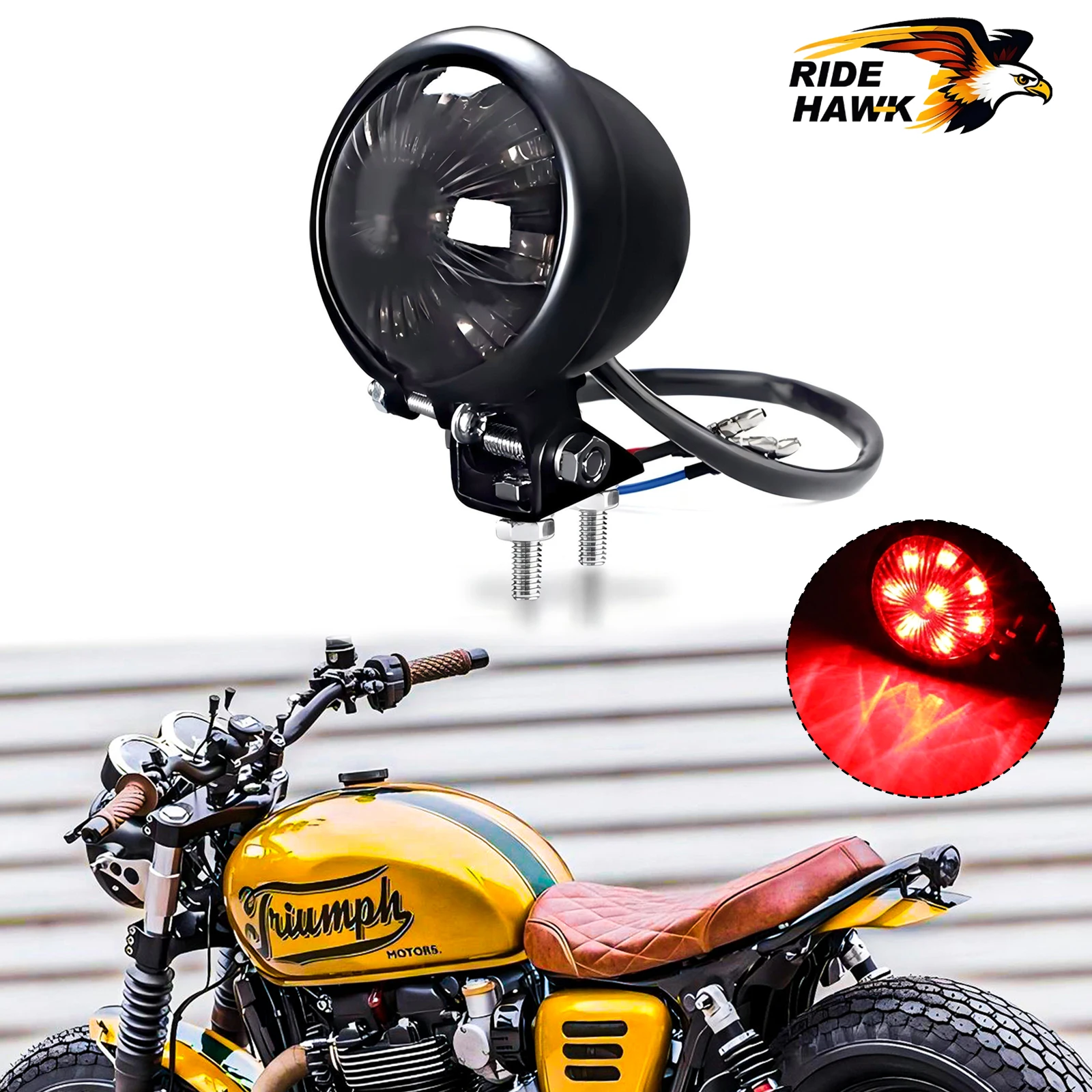 8 led luz traseira da motocicleta correndo parar lâmpada de freio para bicicleta rua chopper bobber cafe racer cruiser cb1300 883 ferro (fumaça)