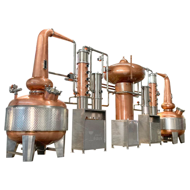 Large T2 red copper whisky distiller 2T*2 full-automatic brewing equipment can be customized for Dibosh