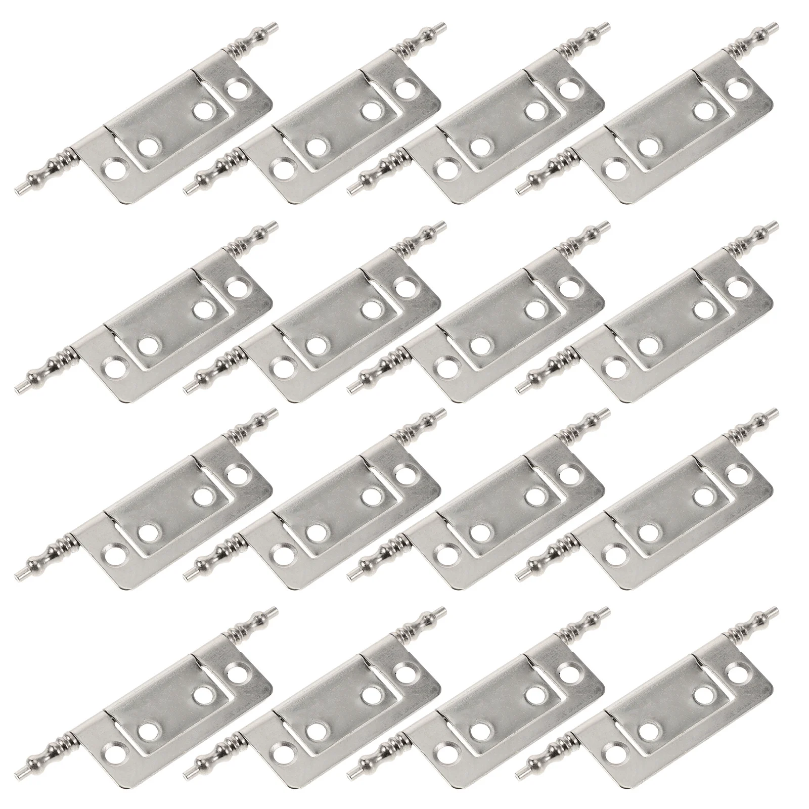 

16pcs Cabinet Hinges For Wood Box Chest Drawer 5Mm Mounting Holes Metal Butt Hidden Flat Door Hinge Flush Fitting Replacement