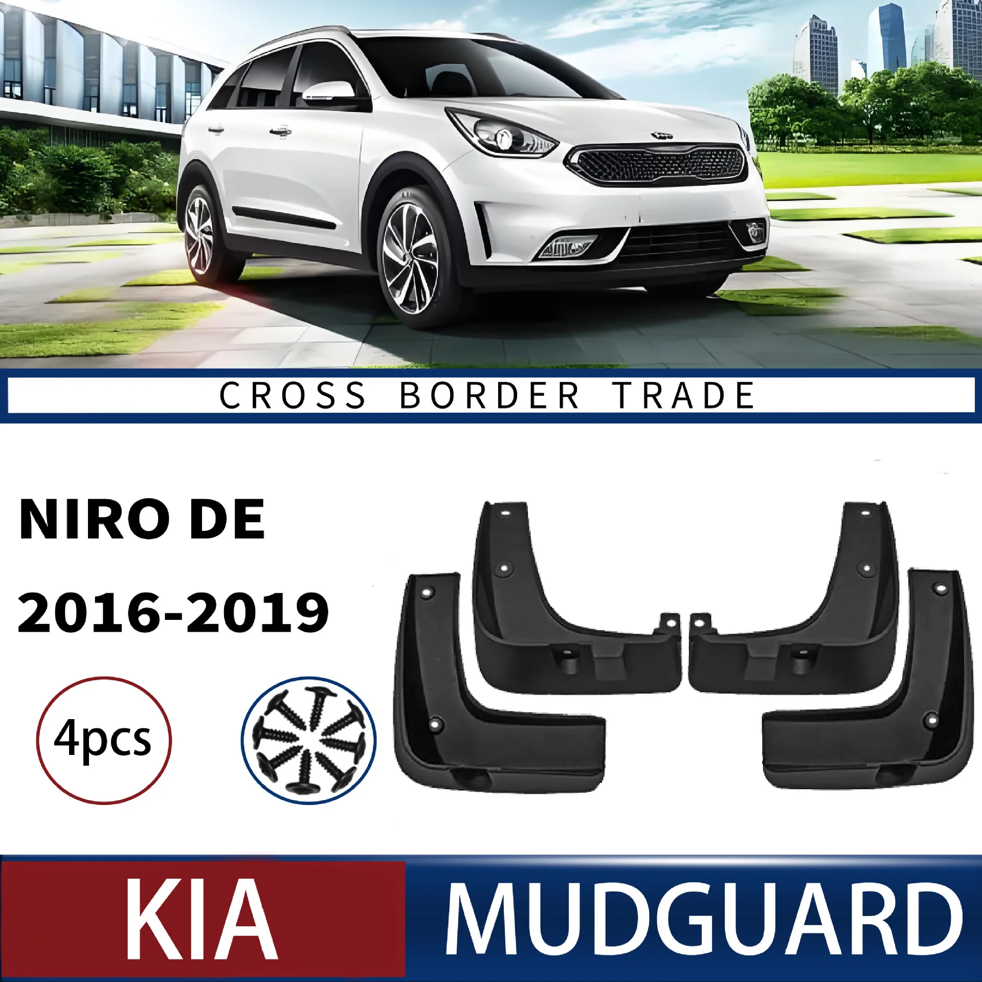 

FOR Kia NIRO DE 2016-2019 Car Molded Mud Flaps Splash Guards Mudguards Front Rear Styling Front Rear Car Accessories