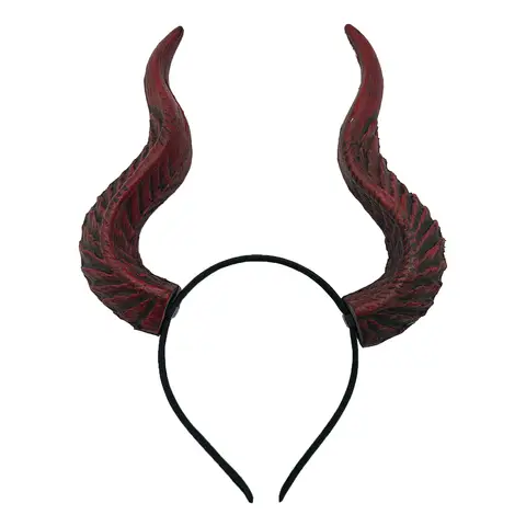 Djävul Demon Horn Huvudbonad Huvudbonad Cosplay Djur Svart Får Gotiska Horn Pannband Halloween Fest Kostym Rekvisita Gåvor 6 best sales demonhorn cosplay - №2