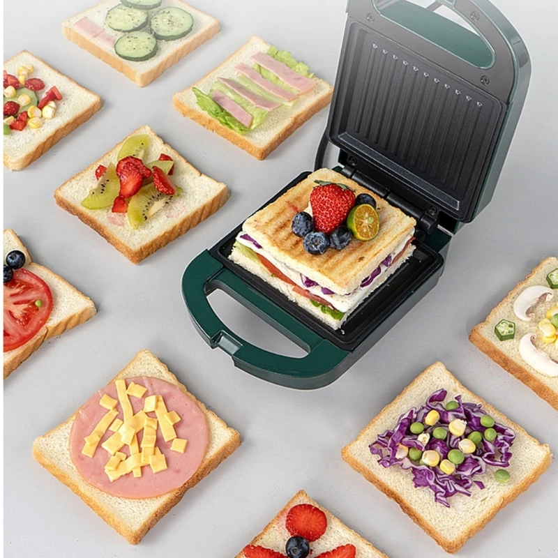 Elektrische Sandwich Maker Brot Backen Toaster Hause Doppelseitige Heizung Multifunktionale Küche Frühstück Maschine EU Stecker