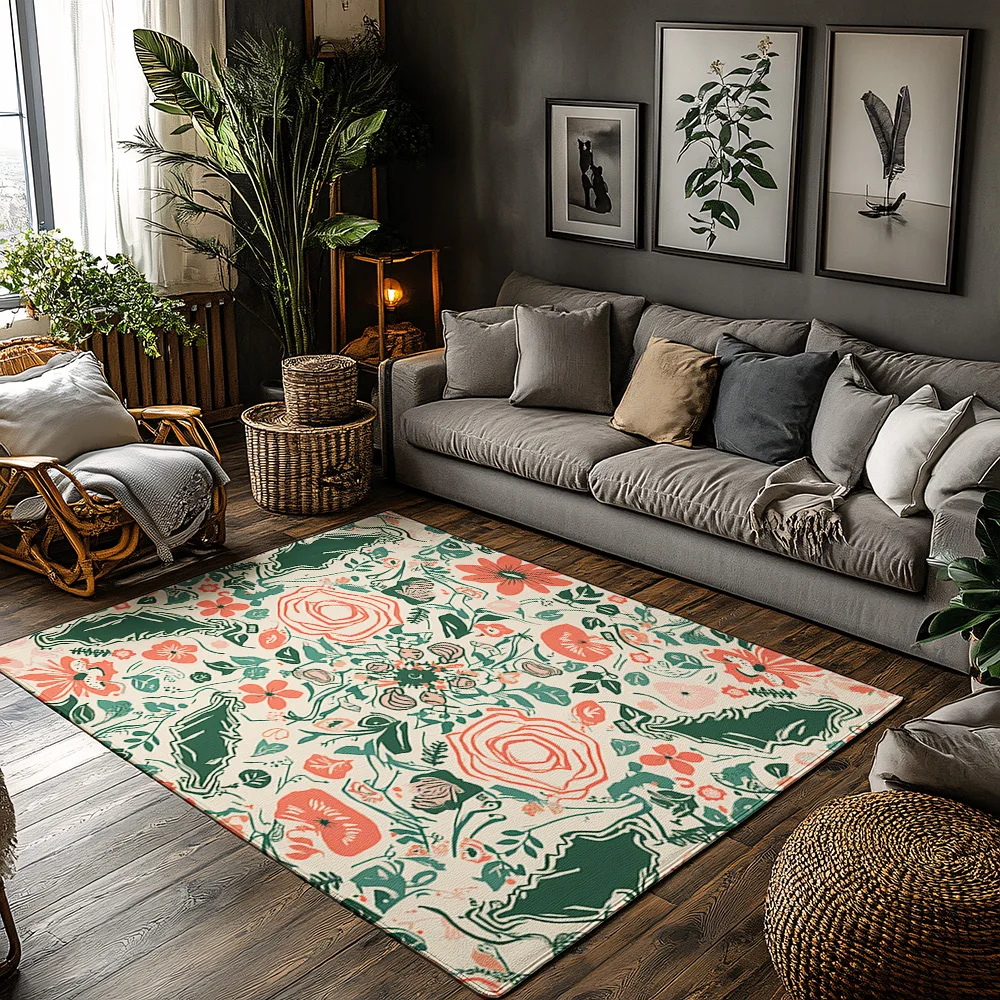 

Floral Doormat Indoor Outdoor Welcome Mat Washable Rug Home Decor Entryway Floor Mat Garden Patio Farmhouse Style Unique Design