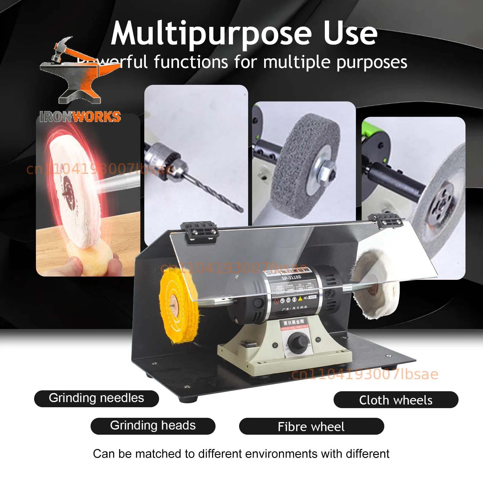 10,000RPM Dual-Wheel Jewelry Polisher - Precision Gold/Silver/Jade/Metal Bench Grinder w/ Scratch-Free Mirror Finishing