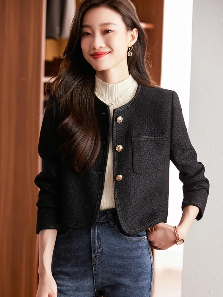 

High Quality French Small Fragrance Tweed Jacket For Women 2023 Fall Winter Korean Fashion OL Short Blazer Coat Luxury Outerwear