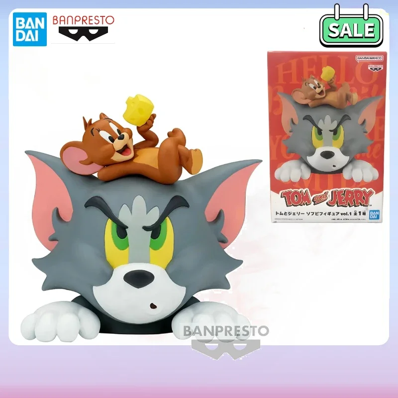 In Stock Banpresto Sofubi Figure Tom and Jerry Soft Vinyl Q Version Kawaii Doll Anime  Model Toys Child Gift Collection