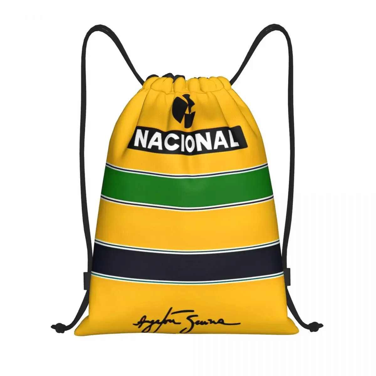 Ayrton Senna Racing Drawstring Bags Sports Backpack Gym Sackpack String Bag for Running