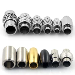 2pcs Stainless Steel 3mm-8mm Magnetic Clasps Leather Cord Bracelet Magnet Lace Buckle Necklace DIY Jewelry Making Accessories